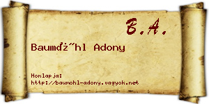 Baumöhl Adony névjegykártya